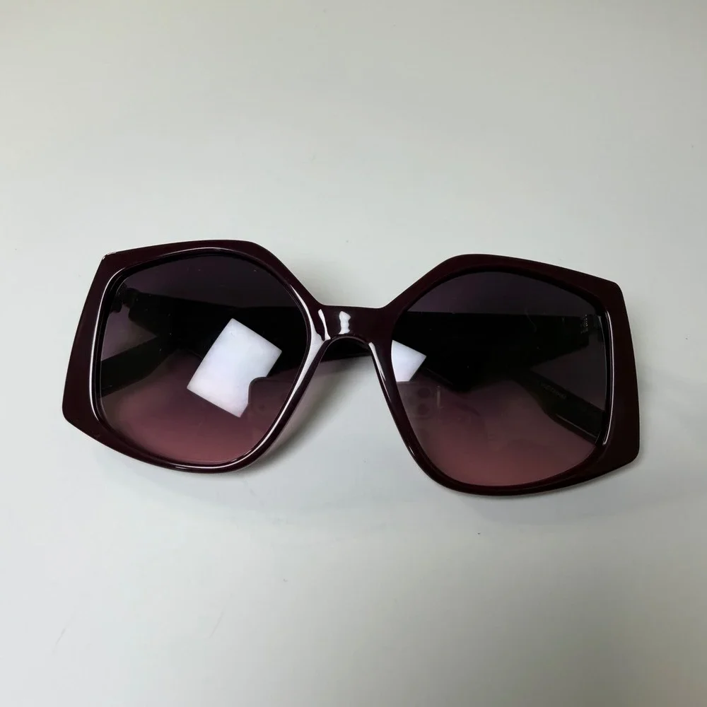 Karl Lagerfeld KL6208S Burgundy Geometric Oversized Sunglasses Plant Based Resin